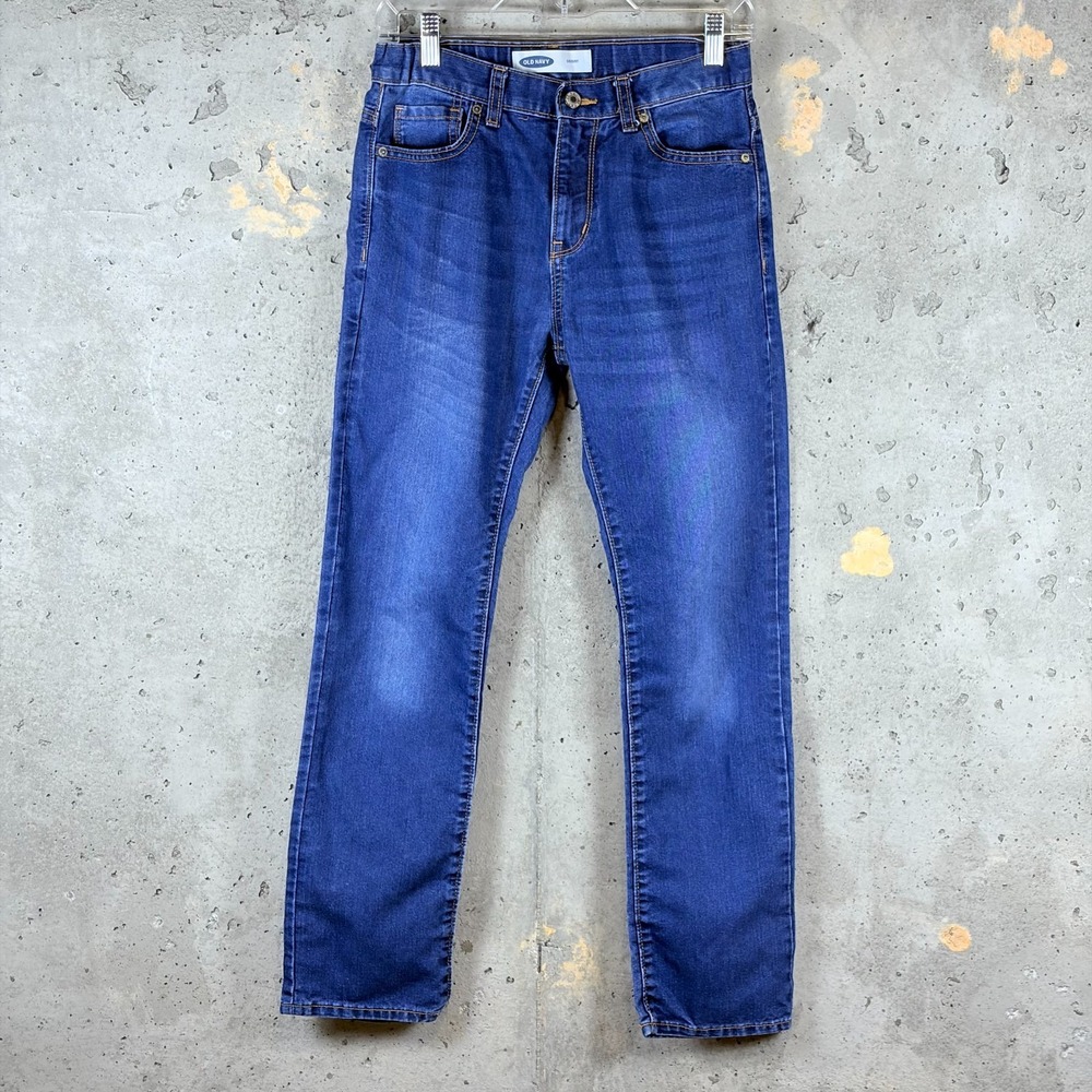 Old Navy Girls Skinny Jeans 14 Blue Denim Adjustable Waist 28x27 S/284276-04